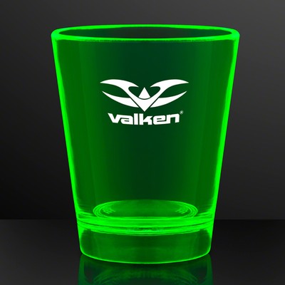 1.5 oz. UV Reactive Green Glow Shot Glasses - PRINTED